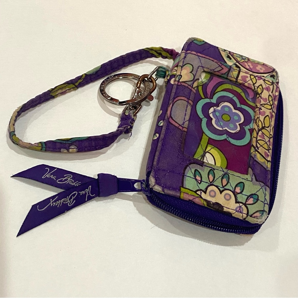 VERA BRADLEY Retired Heather Paisley Floral Zip Around ID Holder Wallet Wristlet